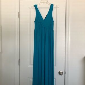 green envelope maxi dress Valina | Green Ruched Asymmetric Maxi Dress With Drape main image 0